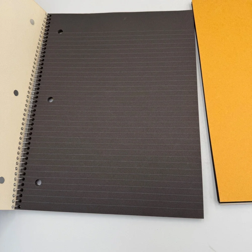 Set of 2 Top Flight Illume Gel Pen Paper Notebooks Black Ruled 50 Sheets Each